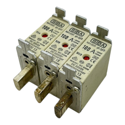 SIBA NH000 Sicherung 100A 500V gL/gG 120kA Korrosionsfest 20 000 13 VE:3stk