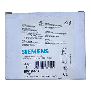 Siemens Hilfsschalter 3RV1901-1A 1NO+1NC für Leistungsschalter Hilfsschalter