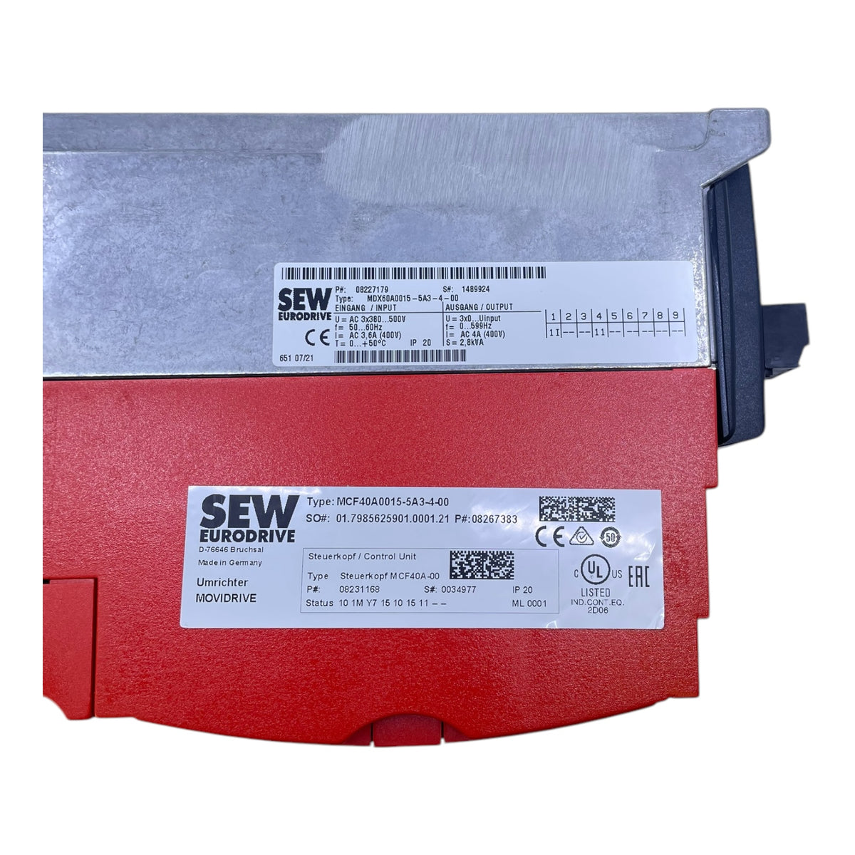 SEW Eurodrive Frequenzumrichter MCS41A + MDX60A – 4,0 A, Gebraucht