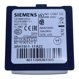 Siemens Hilfsschalterblock 3RH1911-1FA22 VE: 2stk für den Industriellen Einsatz