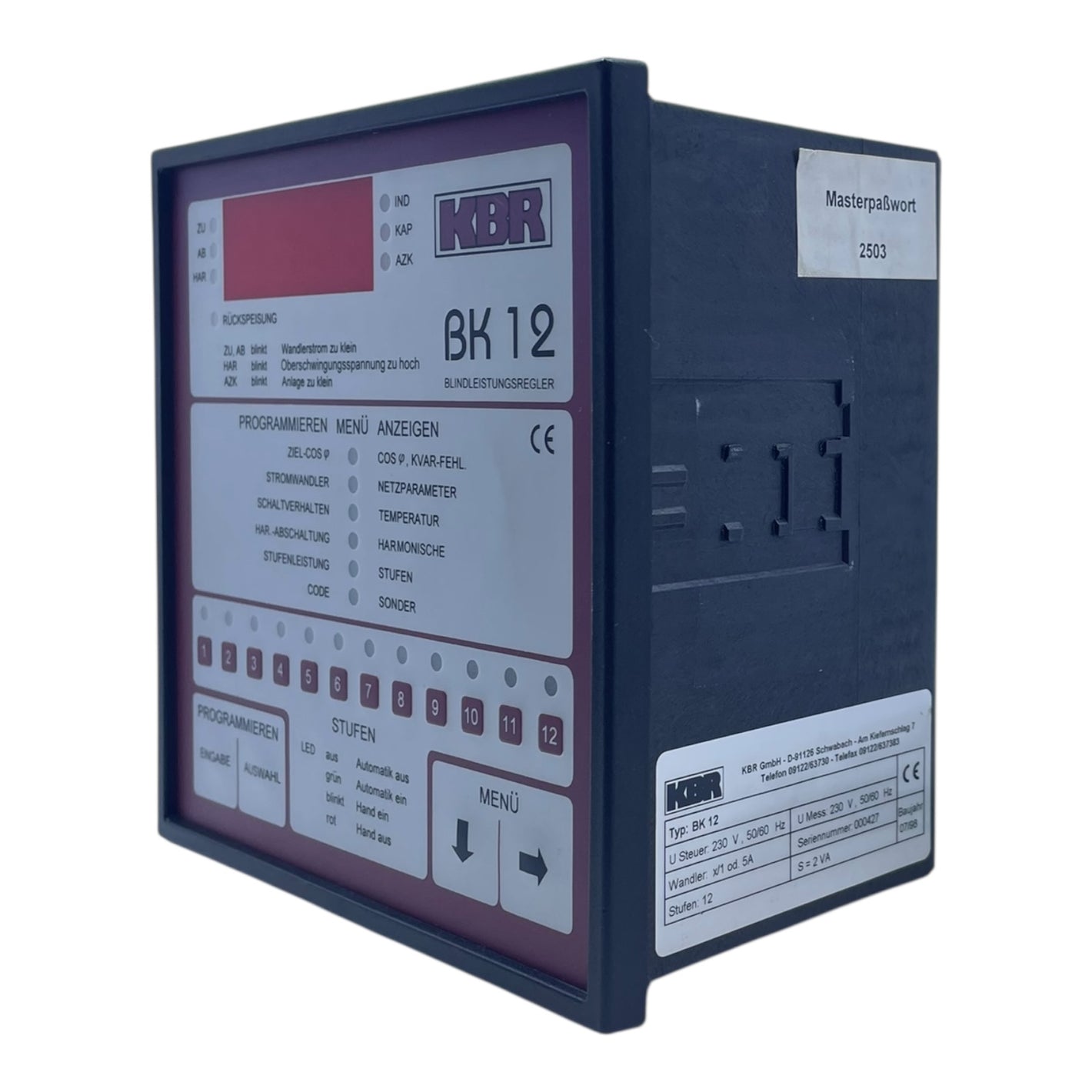 KBR Blindleistungsregler BK12 230V+50/60Hz Blindleistungsregler von KBR