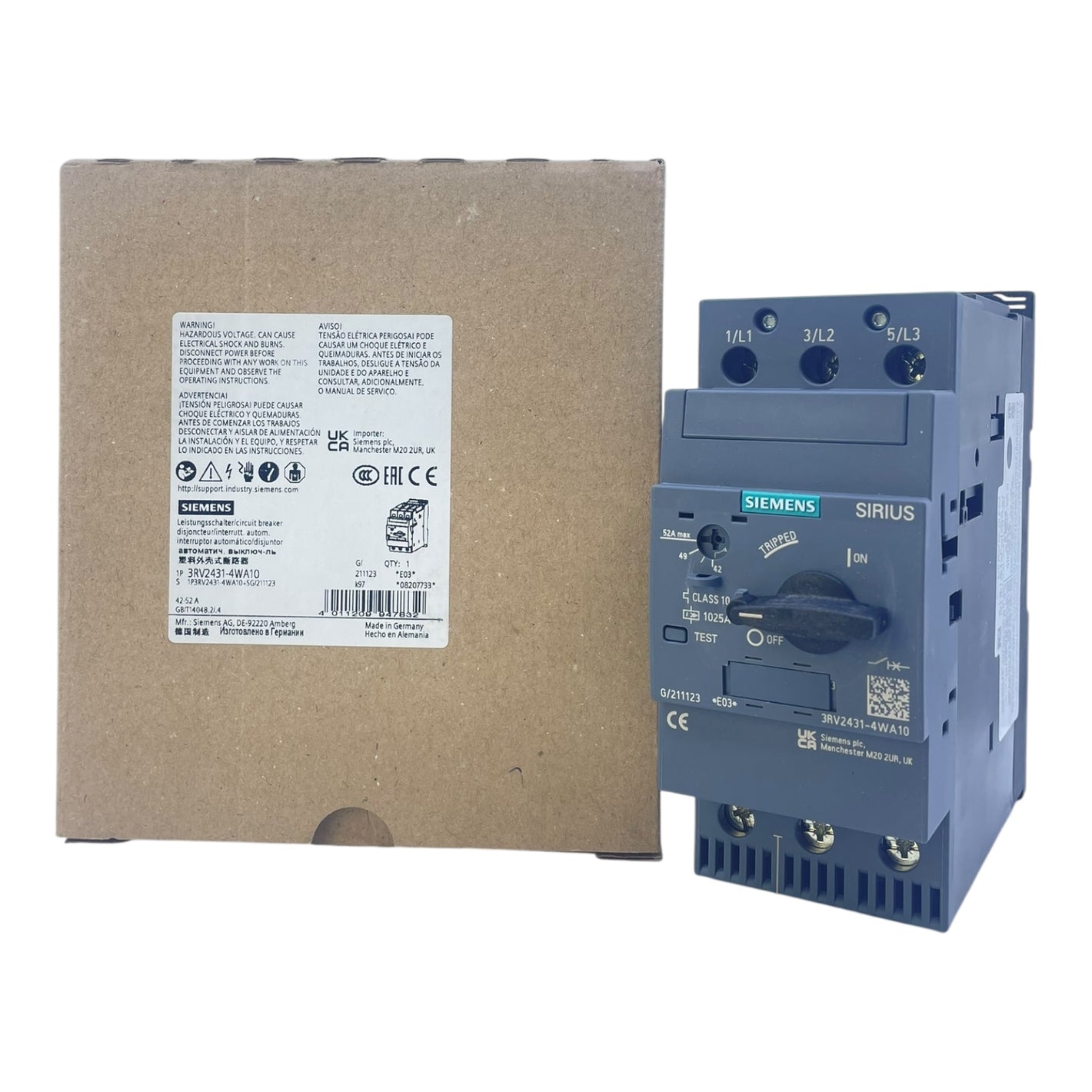 Siemens Motorschutzschalter Leistungsschalter 3RV2431-4WA10 42-52A SIRIUS