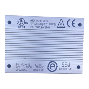 SEW EURODRIVE BW072-003 Bremswiderstand 72Ω 250W 850VDC 8022658