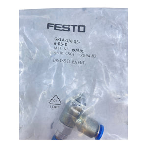 Festo Drossel-Rückschlagventil GRLA-1/8-QS-6-RS-D 197581 für die Industrie