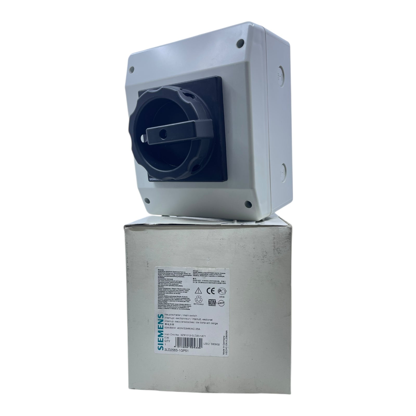 Siemens Main Switch Main and Emergency Stop Switch 3LD2565-1GP51 Indus