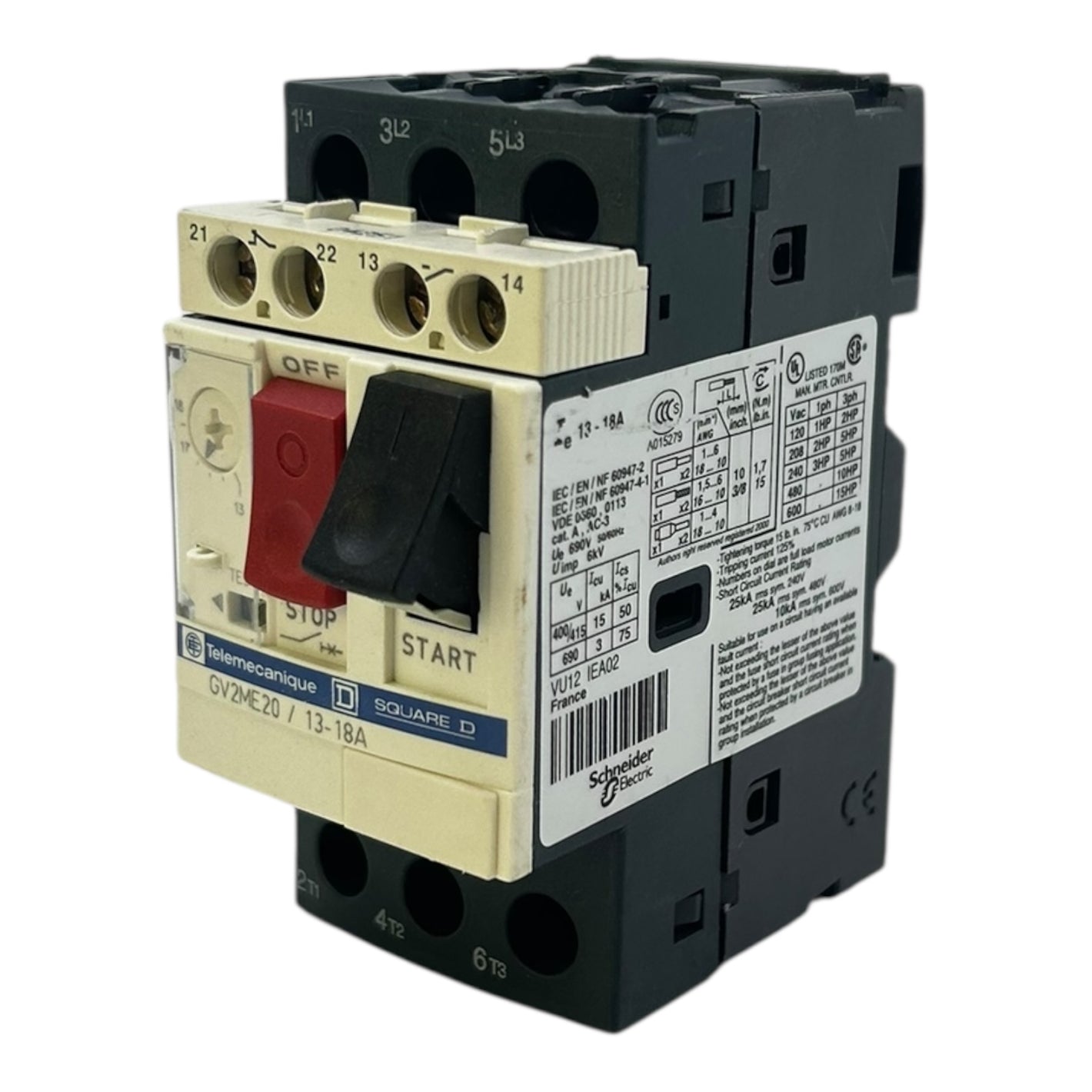 Schneider Motorschutzschalter  VU12-IEA02 13–18A 690V Motorstarter