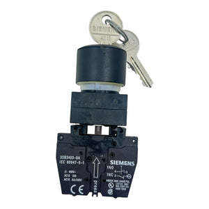 Siemens Schlüsselschalter 3SB3403-0A 1Ö/1S 6A/230V Tastendruck schwarz