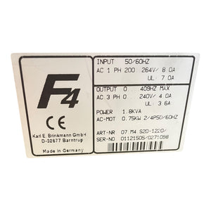 KEB 07.M4.S2D-1220 frequency converter 0.75kW for industrial use 