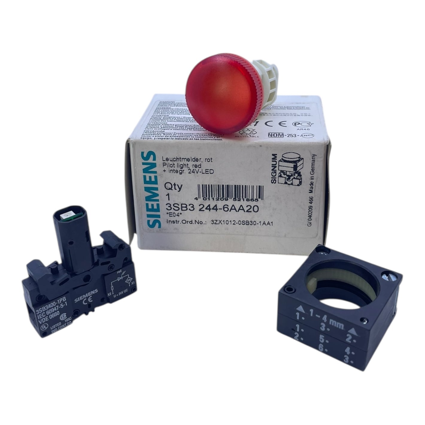 Siemens Leuchtmelder Rot 3SB3244-6AA20 Leuchtmelder von Siemens für Industrie