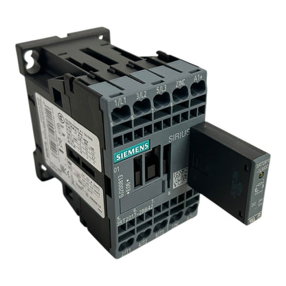 Siemens SIRIUS Leistungsschütz mit Hilfskontakt 3RT2017-2BB42 3RT2916-1LM00