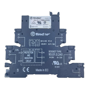 Finder Relais Steckrelais mit Sockel 34.51.7.060.0000 93.01.0.240 Steckrelais