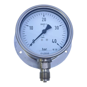 M. Jünemann Manometer 0-40 bar Edelstahl 1.4571 Kl. 1.0 Einbau hinten Industrie