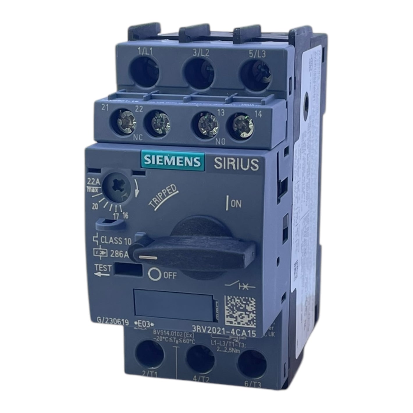 Siemens 3RV2021-4CA15 Leistungsschalter Baugröße S0 für den Motorschutz industr.
