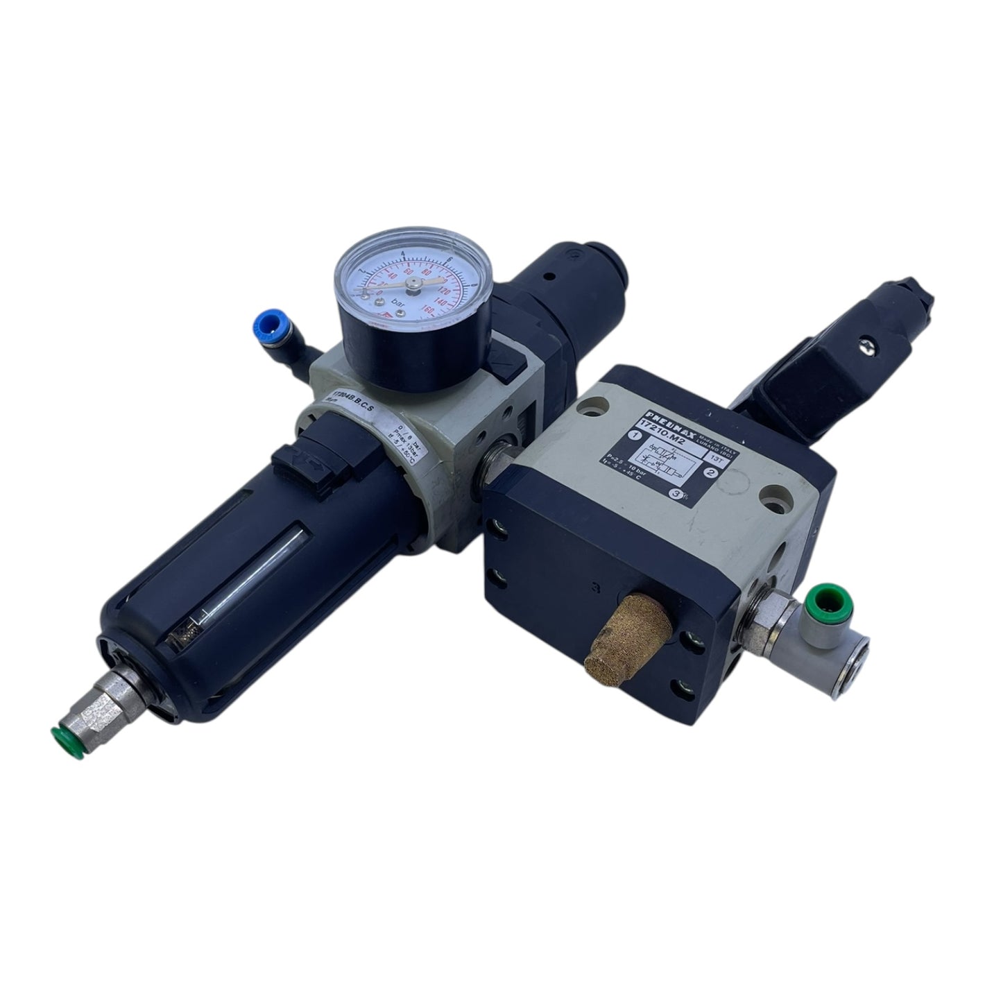 Pneumax Magnetventil 17210.M2 + Druckregler 17204B.B.C.S 24V DC Pneumatik Einheit