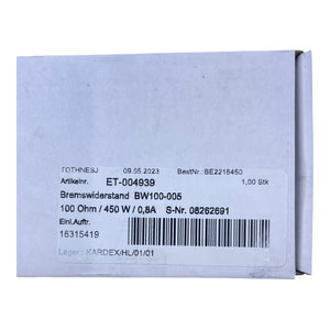 Bremswiderstand BW100-005 100 Ohm 450 W 0,8 A ET-004939 Industrie Widerstand