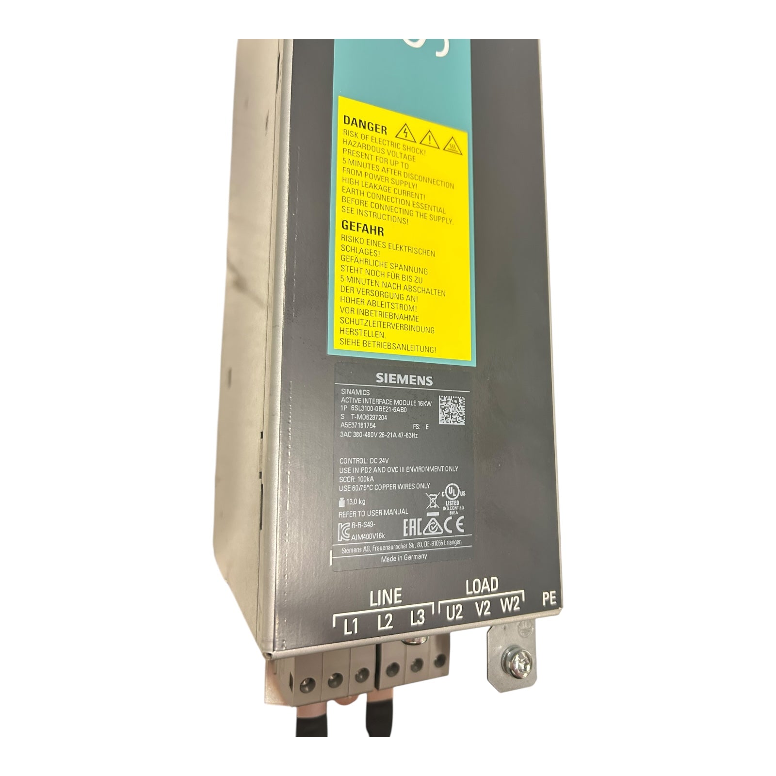 Siemens SINAMICS S120 active Interface Modul 16kW 6SL3100-0BE21-6AB0 I