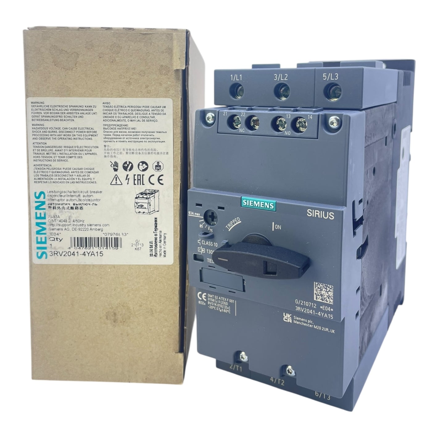 Siemens Motorschutzschalter 75–93 A 3RV2041-4YA15 Sirius Class 10