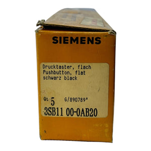 Siemens Drucktaster flach schwarz 3SB1100-0AB20 VE:5 Stk