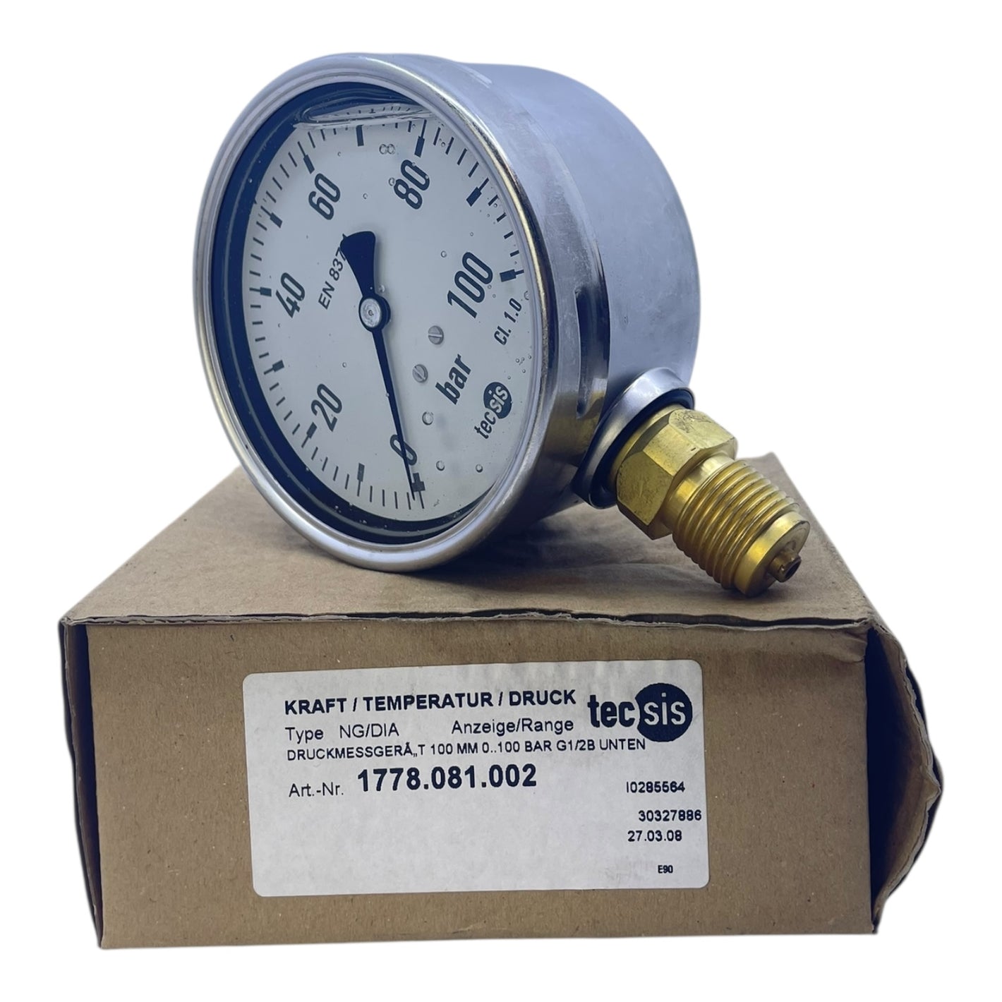 Tecsis Pressure Gauge 0-100bar 1778.081.002 Industrial Pressure Gauge