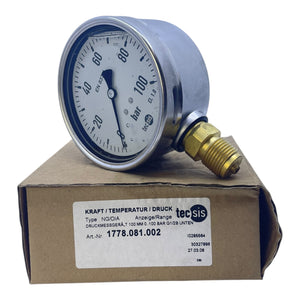 Tecsis Manometer 0-100bar 1778.081.002 Manometer geeignet für die Industrie