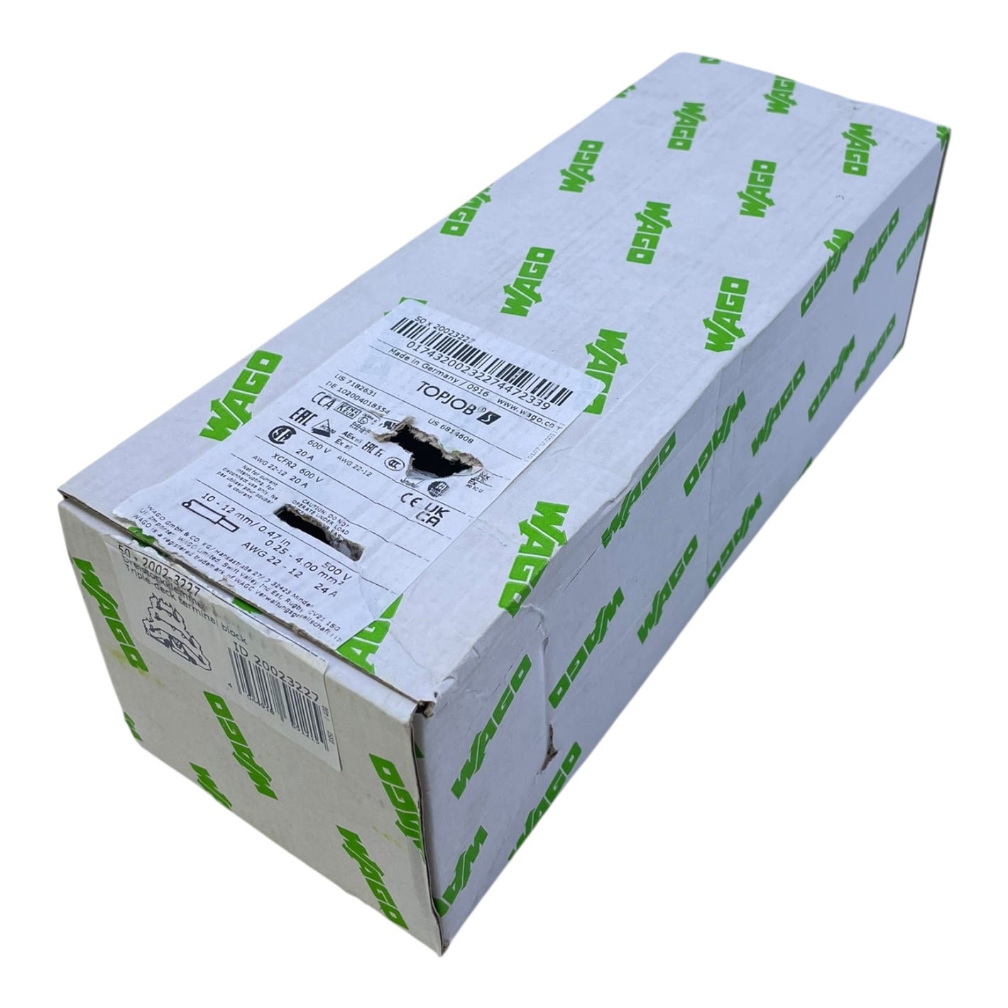 WAGO Dreistockklemme Durchgangsklemme 2002-3227 Triple-Deck Terminal Block VE:50 Stk