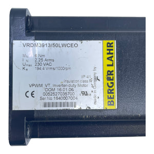 Berger Lahr Servomotor 6Nm VRDM3913/50LWCEO 230V AC 2,25A