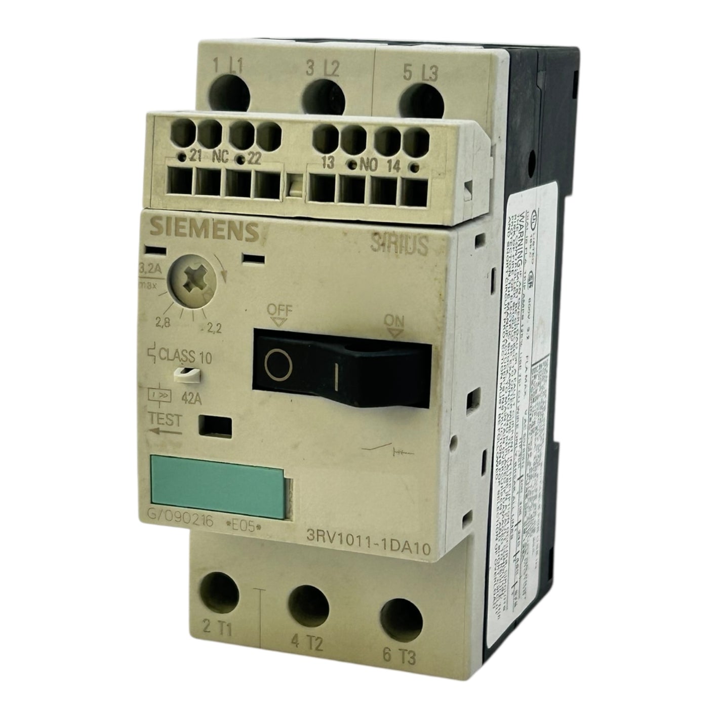 Siemens Motorschutzschalter 2,2-3,2A   3RV1011-1DA10 400V 50/60Hz SIRIUS 42A