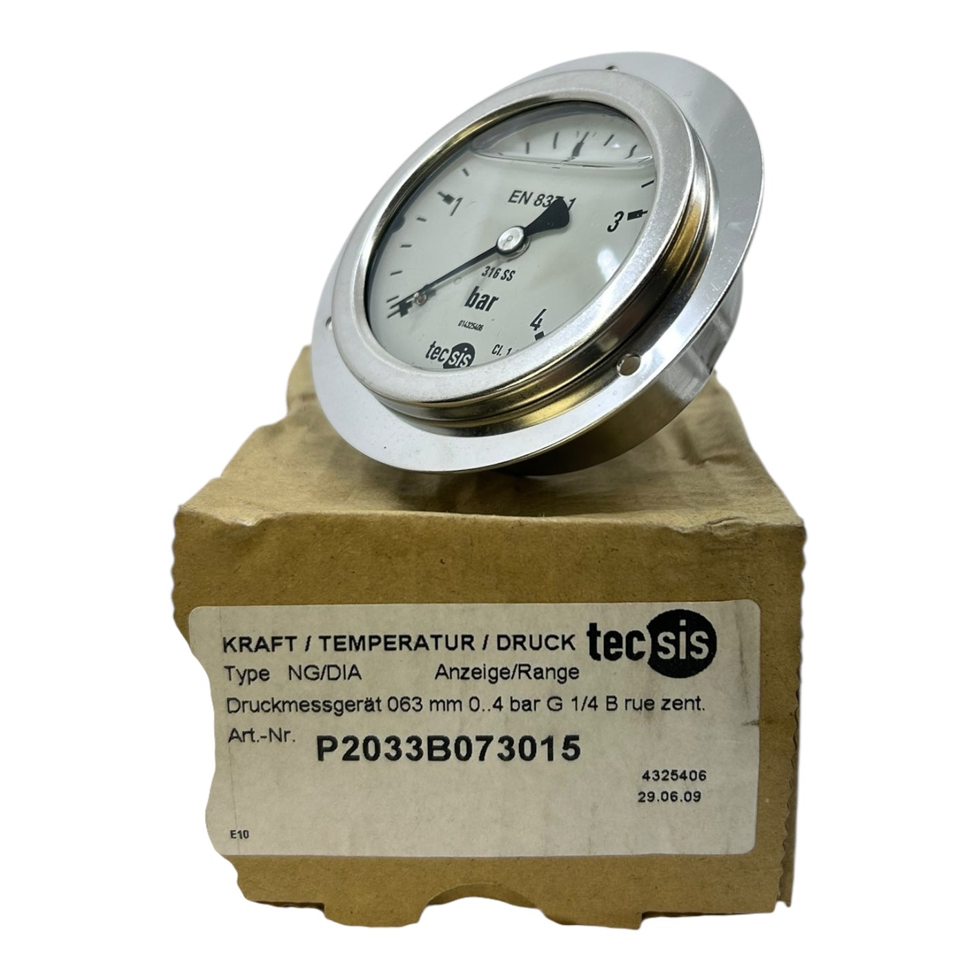 Tecsis Manometer 0-4bar P2033B073015 Manometer geeignet für die Industrie