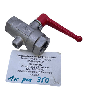 Compair Kugelhahn 1/2 ASV-2W+E Kugelhahn geeignet für den Industrie Bereich