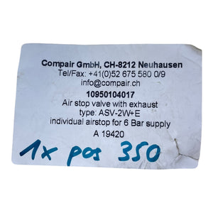 Compair Kugelhahn 1/2 ASV-2W+E Kugelhahn geeignet für den Industrie Bereich