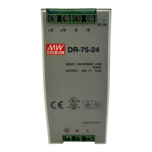 Mean Well Netzteil 24V DR-75-24 3,2A Schaltnetzteil DIN-Rail Mean Well Industrie