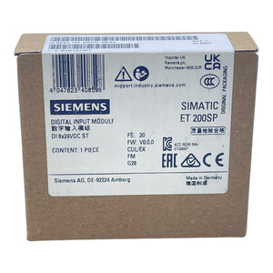 Siemens Eingangsmodul SIMATIC ET 200SP Digitales Eingangsmodul 6ES71316BF01-0BA0