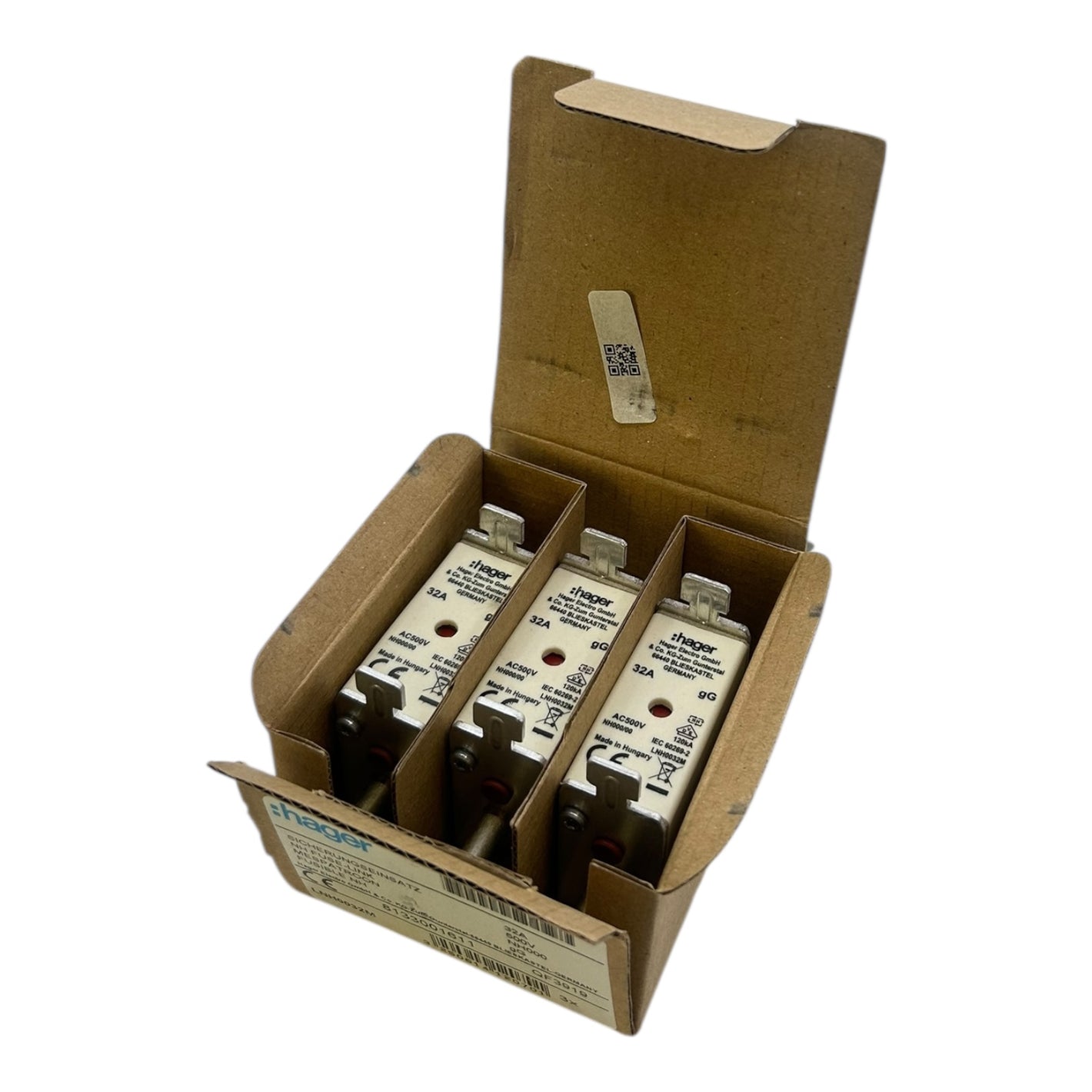 Hager Sicherungseinsatz 32A 500V gG NH- LNH0032M NH000 VE:3stk Industrie