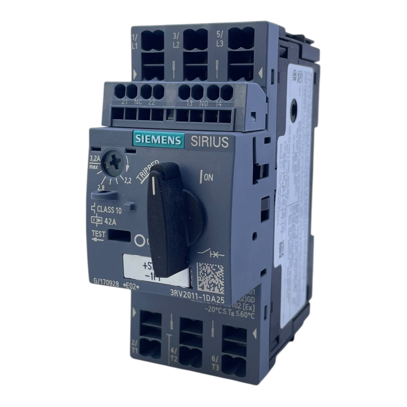 Siemens 3RV2011-1DA25 Motorschutzschalter 2,2–3,2A 42A SIRIUS 3-Phasen