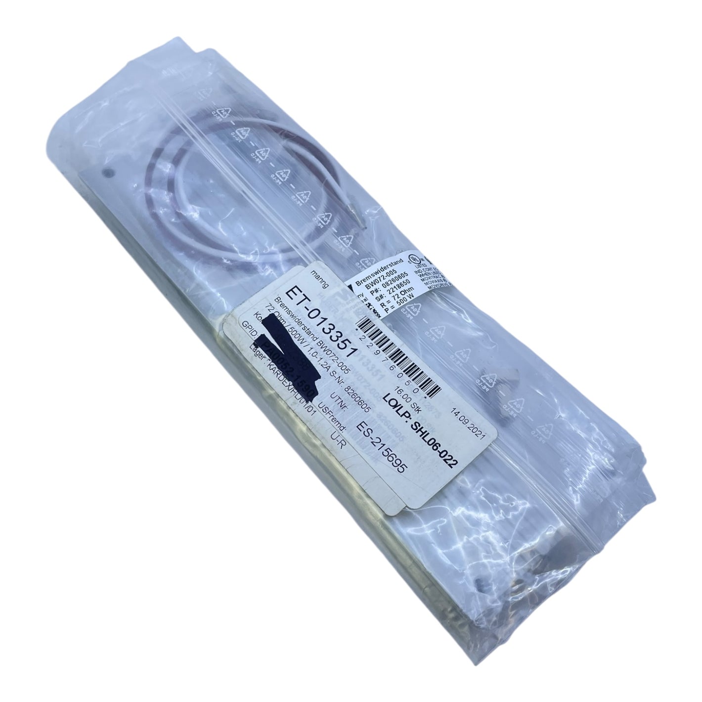 SEW Eurodrive Bremswiderstand BW072-005 08260605 72Ω 500W 850VDC
