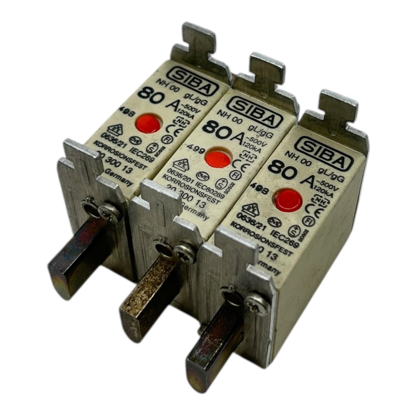 SIBA NH00 Sicherung 80A 500V gL/gG 120kA Korrosionsfest 20 300 13 VE:3stk