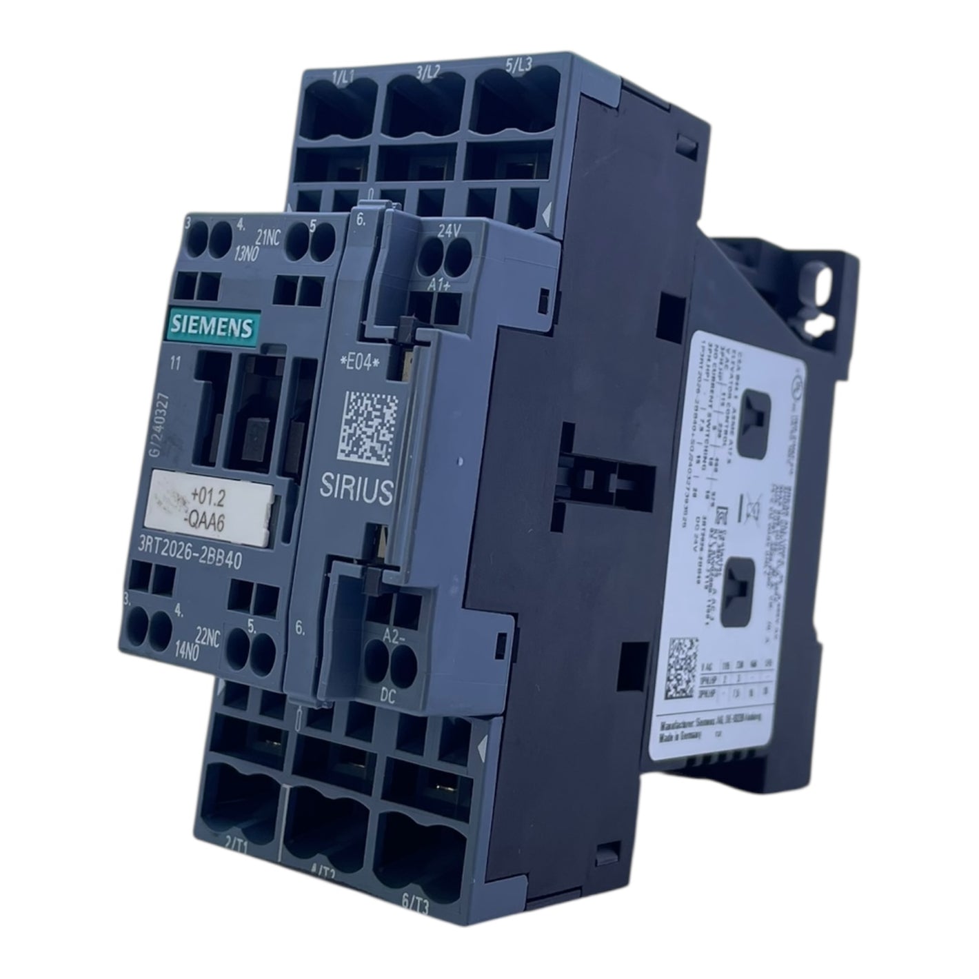 Siemens Schütz SIRIUS 3RT2026-2BB40 Contactor 24V DC 11kW 40A