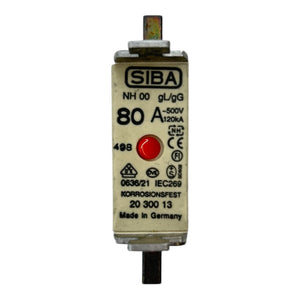 SIBA NH00 Sicherung 80A 500V gL/gG 120kA Korrosionsfest 20 300 13 VE:3stk