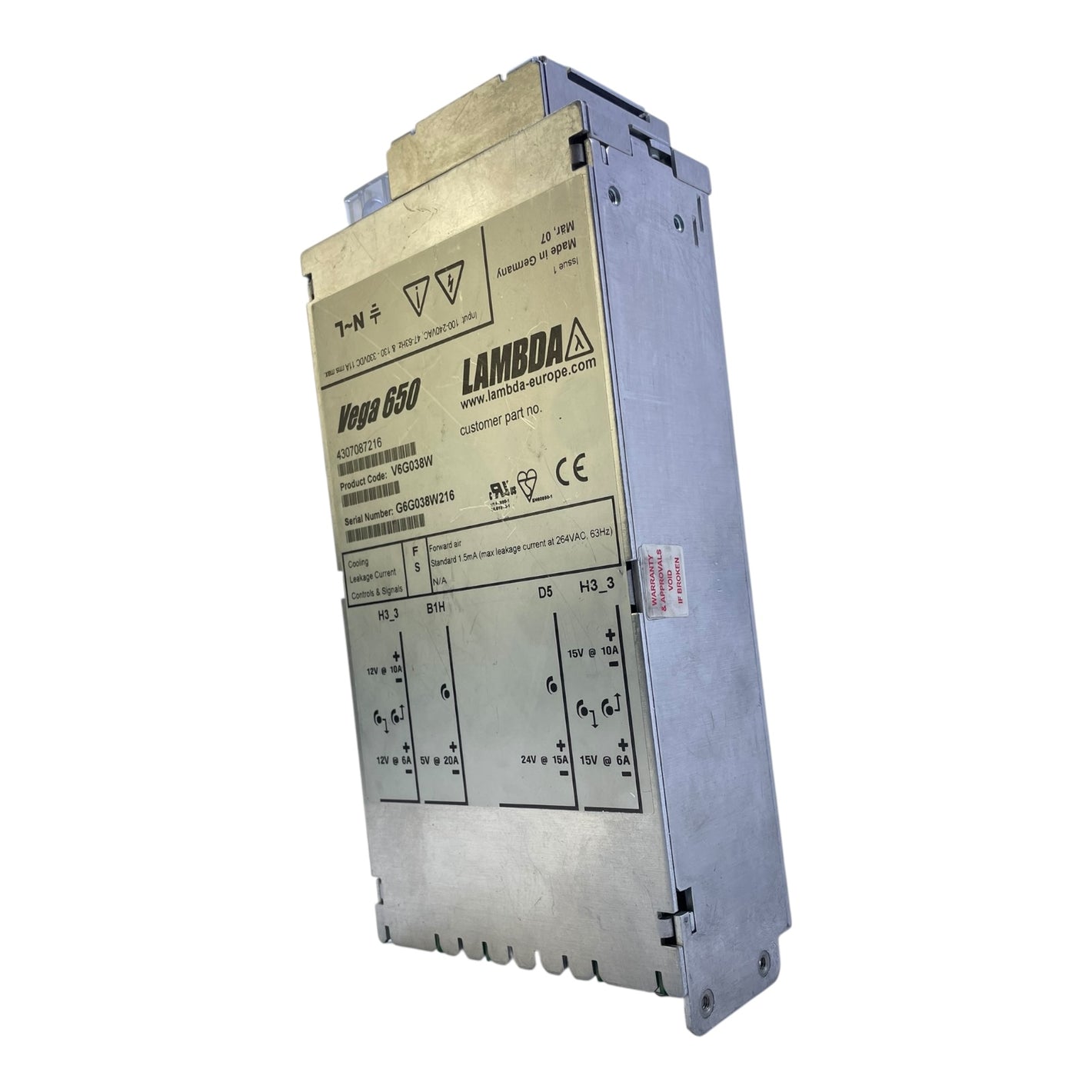 Lambda Vega 650 Netzteil V6G038W Netzteil für den Industriellen Nutzen