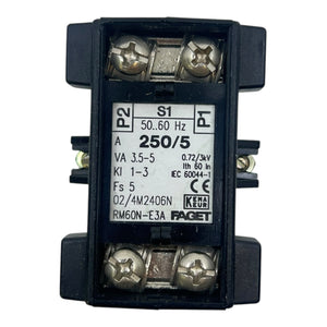 Faget Stromwandler RM60N-E3A 250/5A 3,5-5VA 50-60Hz für Schalttafeleinbau