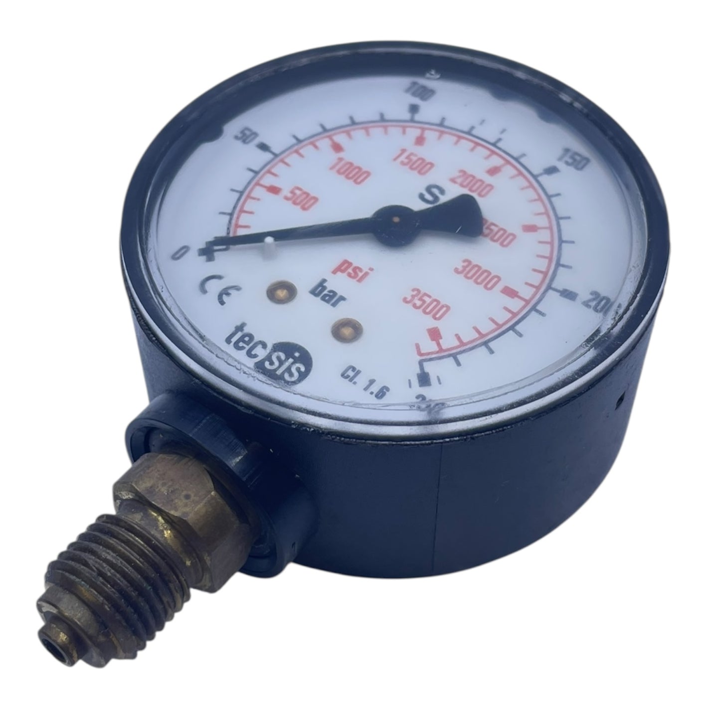Tecsis Manometer 0–250 bar 0–3500 psi Druckmesser CL 1.6