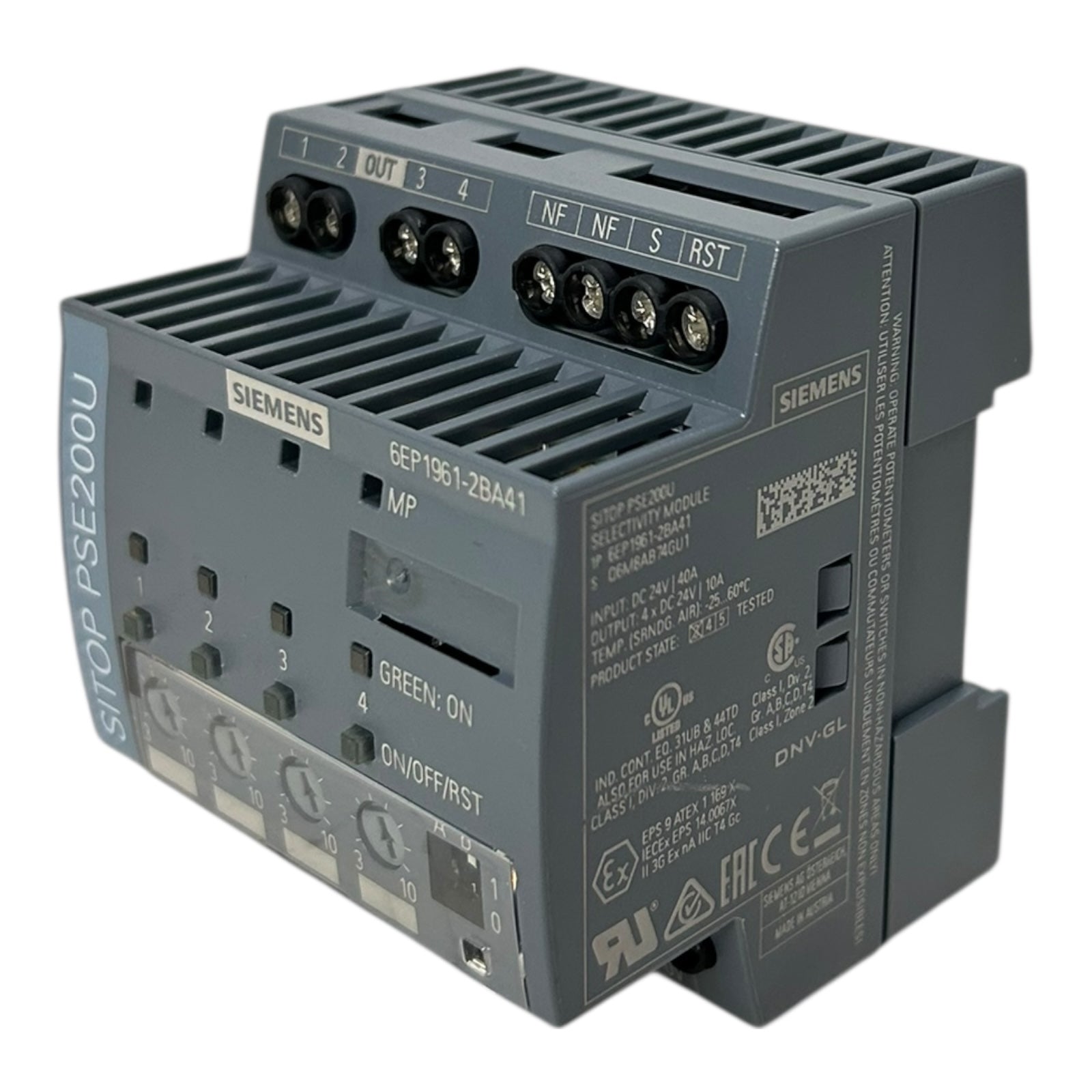 Selectivity Module 10a Siemens SITOP PSE200U 10 A Selective Module 4-channel 6EP1961-2BA41 Si