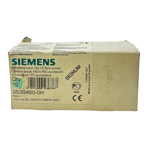 Siemens Kontaktsatz 1NO+1NC Schraubanschluss 3SB3400-0H VE: 10 Stück