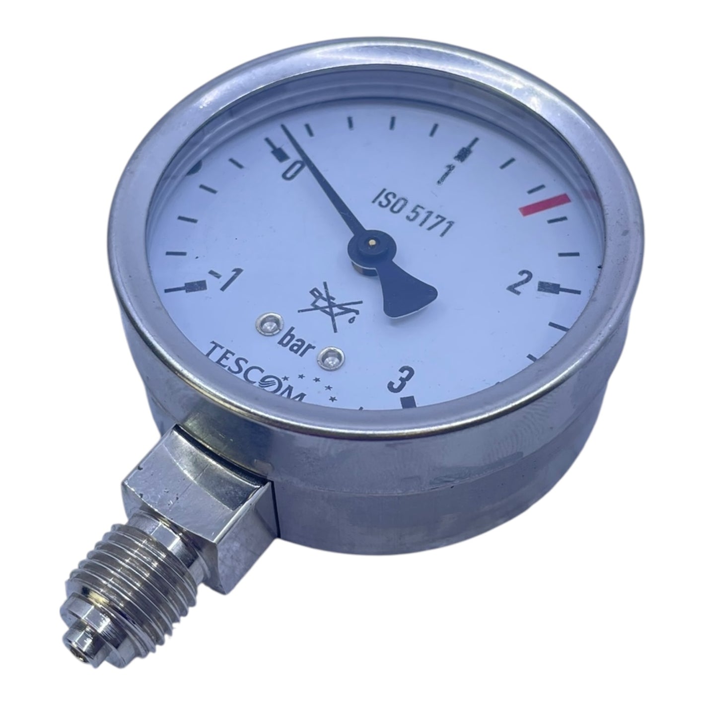 Tescom Manometer ISO 5171 Druckanzeige 0–3 bar Edelstahl KL1.6