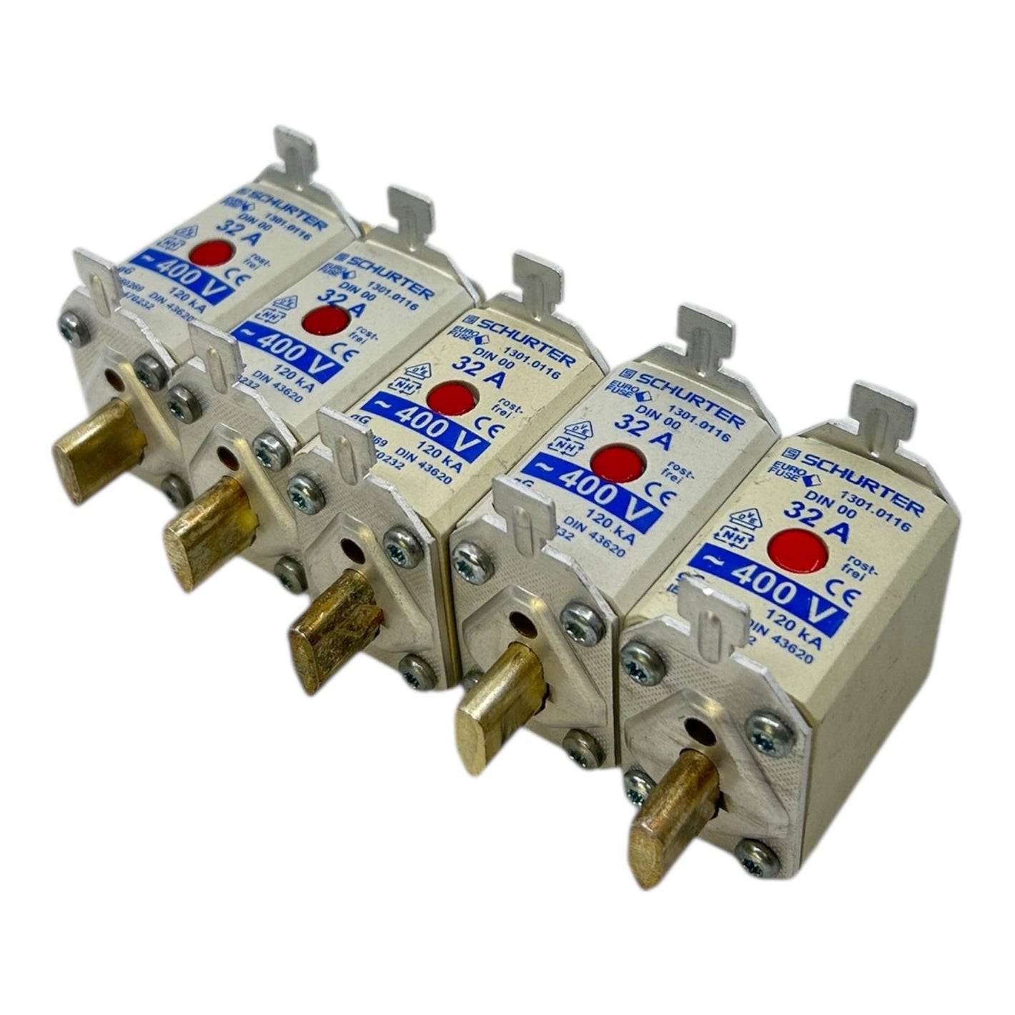 Schurter NH00 Sicherung 32A 400V gG 120kA rostfrei 1301.0116 Eurofuse VE: 5stk