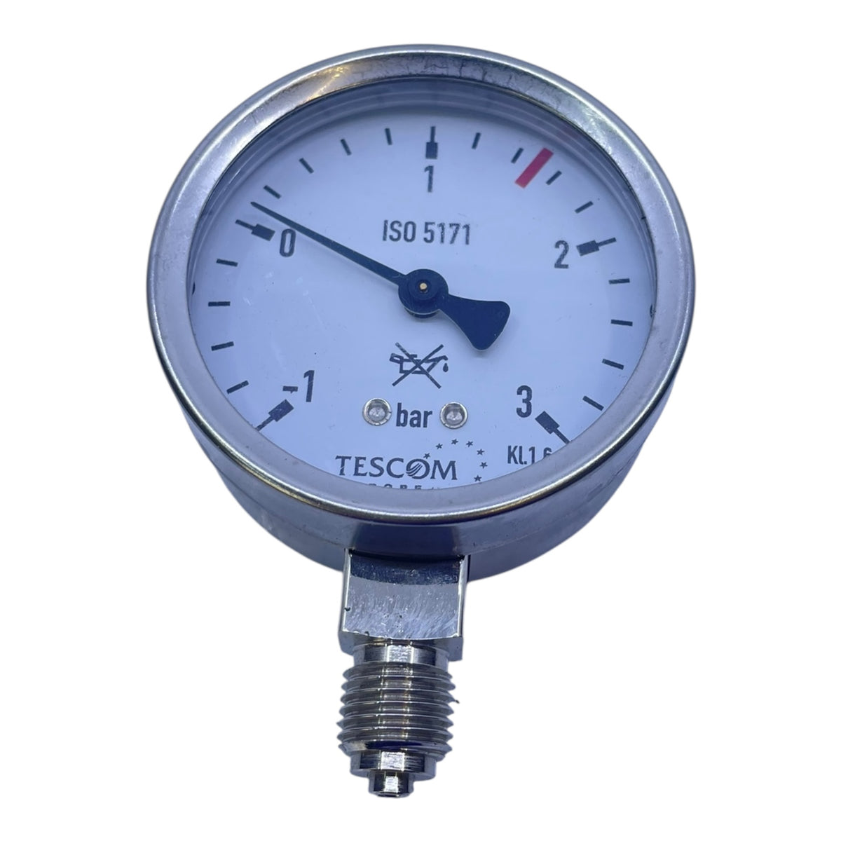 Tescom Manometer Tescom Manometer ISO 5171 Druckanzeige 0–3 bar Edelstahl KL1.6