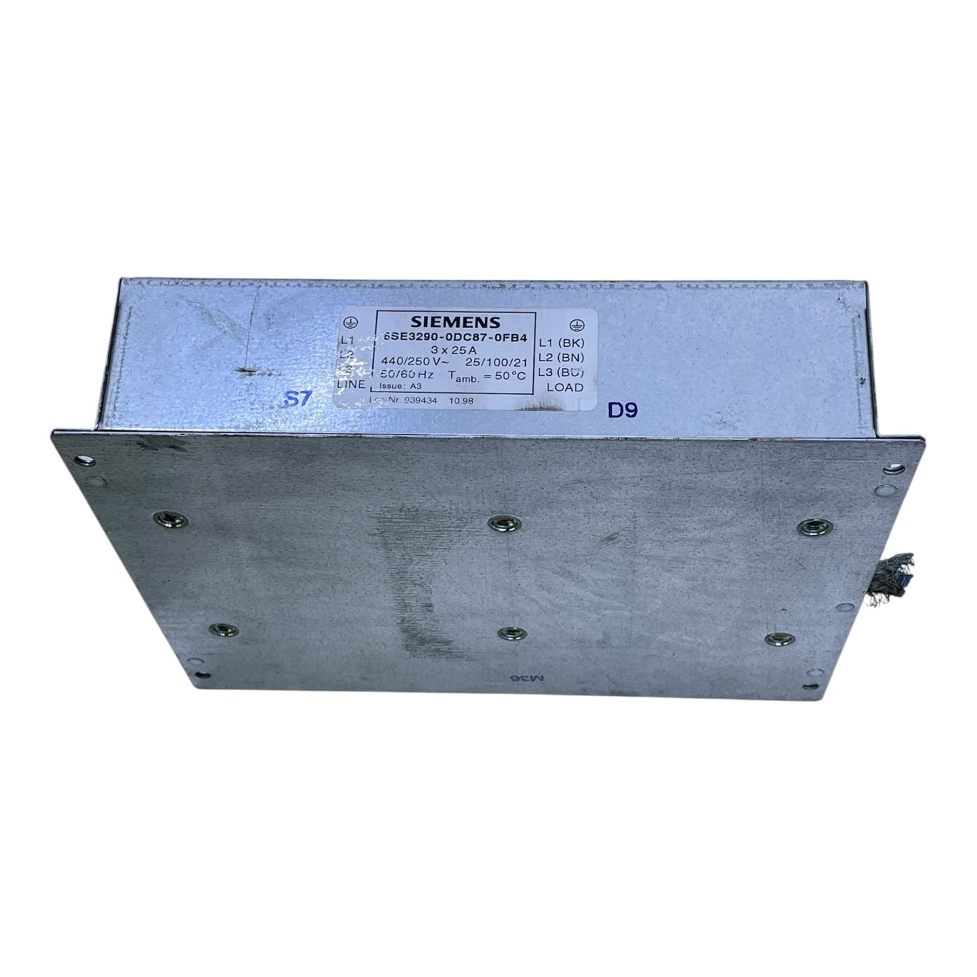 Siemens Netzfilter für Frequenzumrichter 6SE3290-0DC87-0FB4 3x25A 440/250V