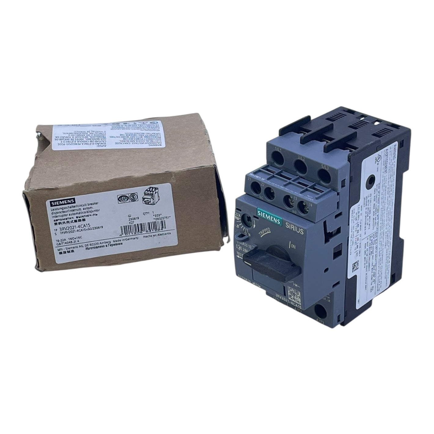 Siemens Motorschutzschalter Leistungsschalter 3RV2021-4CA15 4–6,3A Siemens