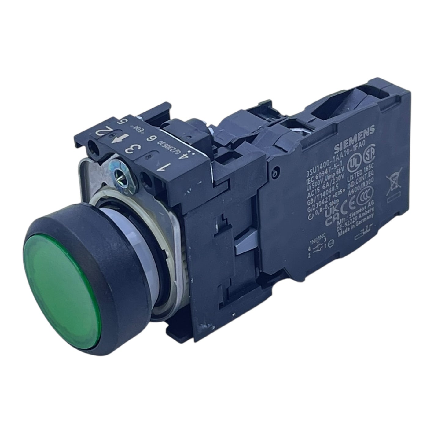 Siemens Drucktaster grün 3SU1400-1AA10-1FA0 1NO 230V 6A Ø22mm