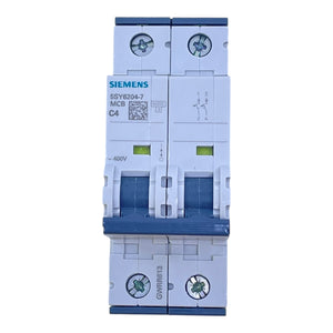 Siemens Leitungsschutzschalter 5SY6204-7 2-polig 4A C-Kennlinie 400V MCB